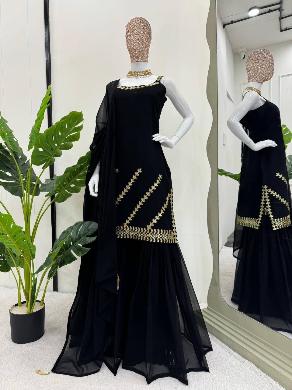 Black Rakhi Special Elegant Sharara Set
