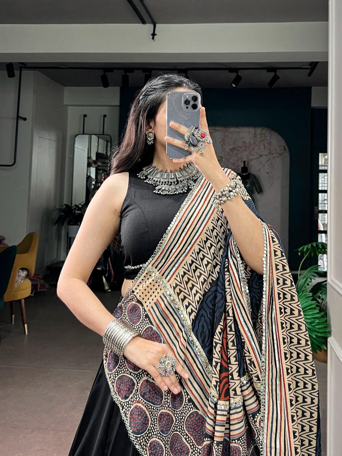 Black Rayon Lehenga Choli