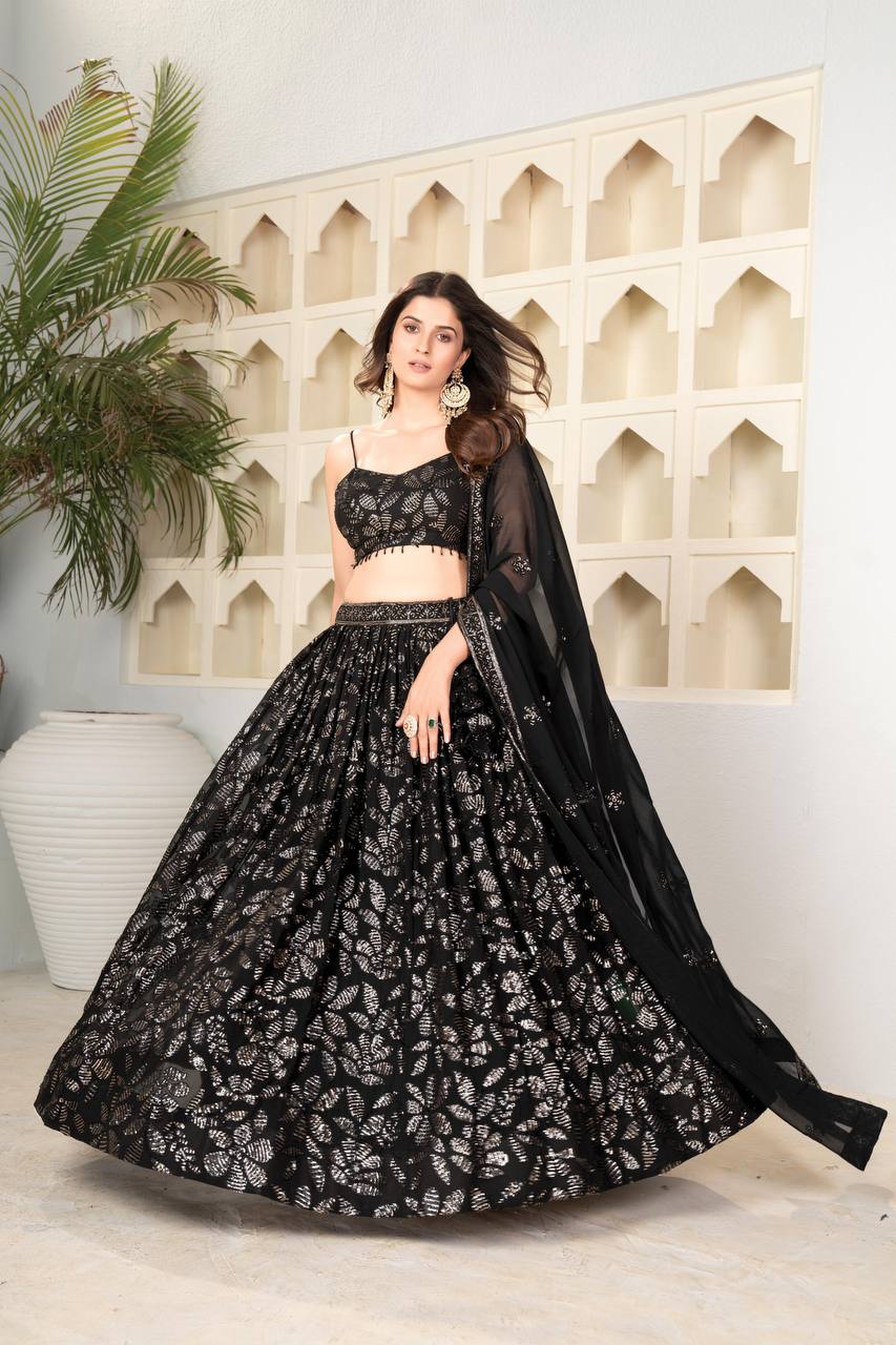 Blooming Sequin Work Lehenga Choli