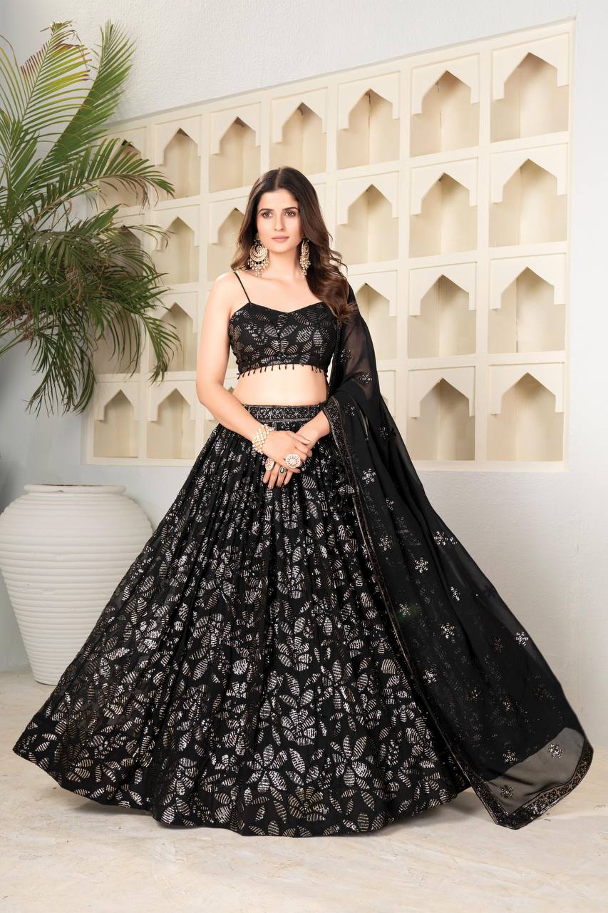 Blooming Sequin Work Lehenga Choli