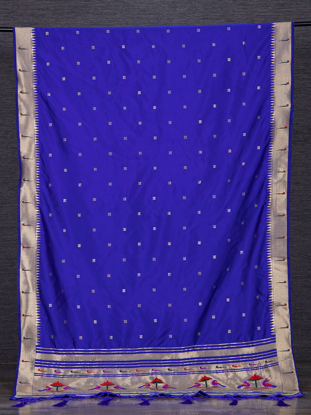 Blue Color Zari Weaving Work Jacquard Paithani Dupatta