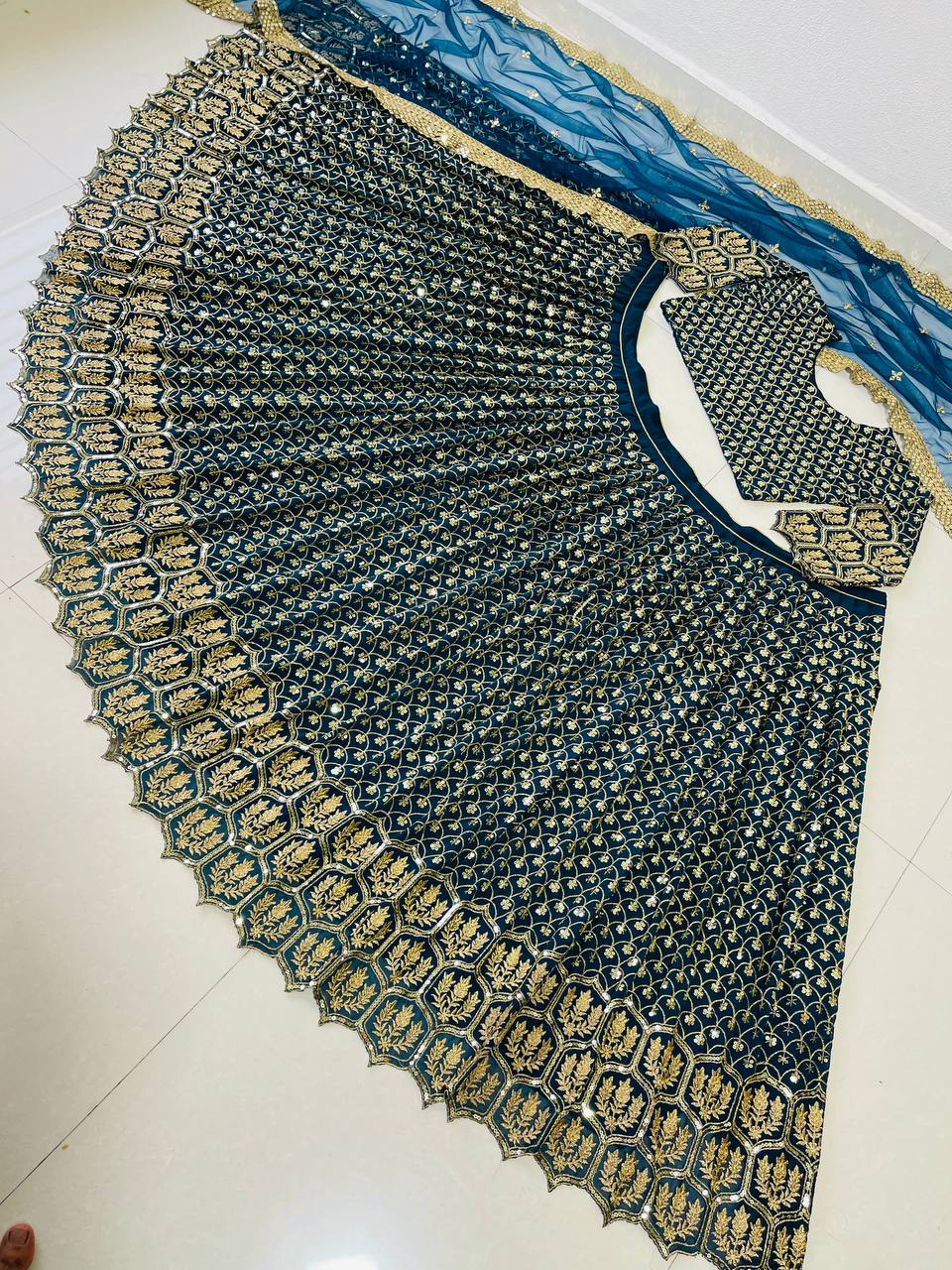 Blue Elegant Designer Lehenga-Choli Collection with Embroidery & Sequence Work