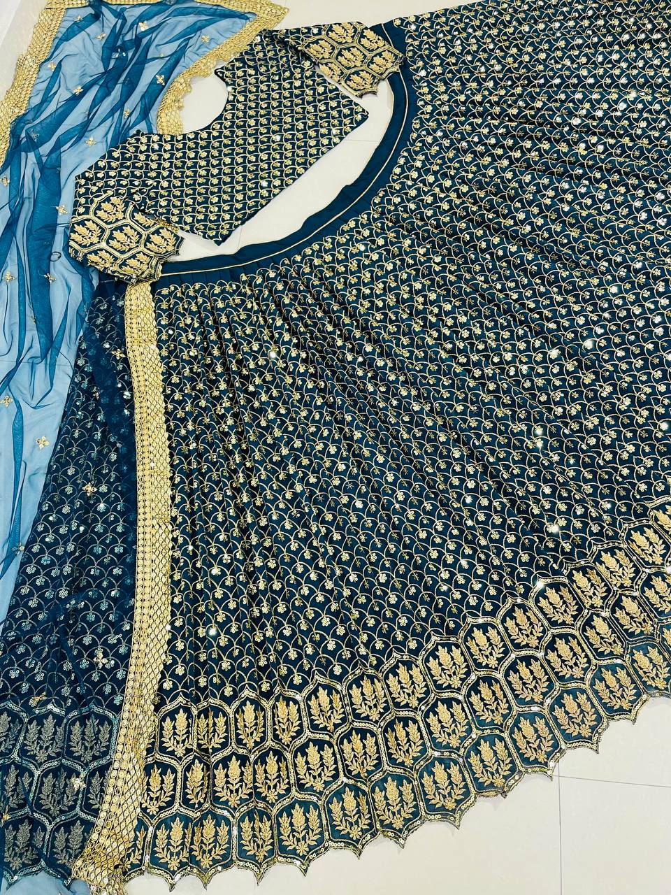 Blue Elegant Designer Lehenga-Choli Collection with Embroidery & Sequence Work