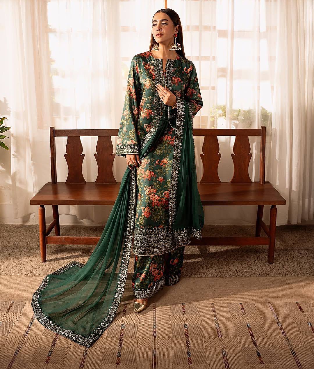 Blue Elegant French Silk Ensemble