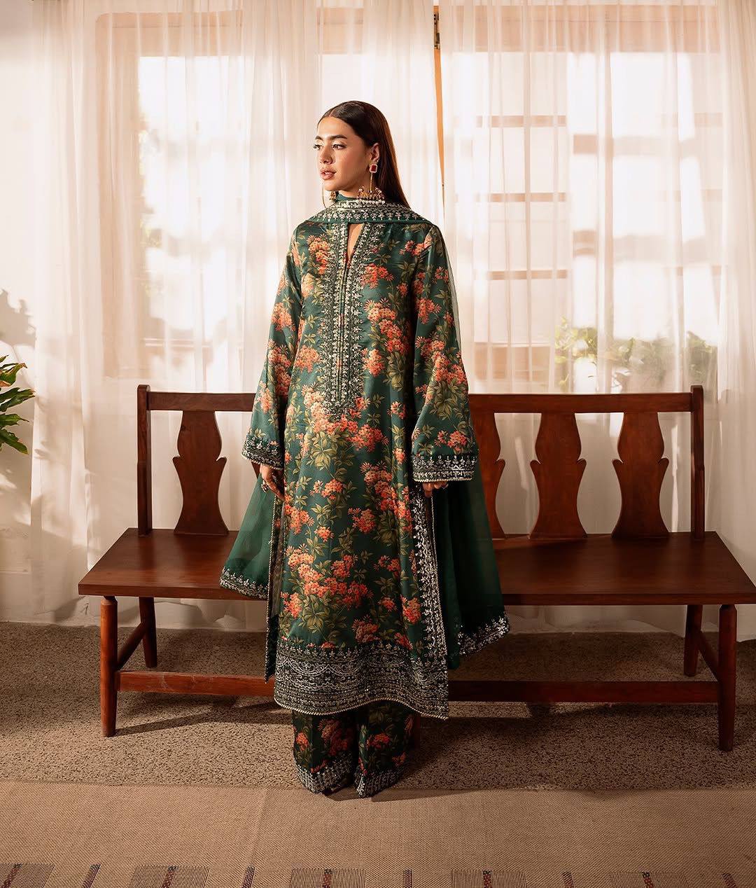 Blue Elegant French Silk Ensemble