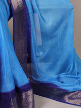 Blue Elegant Marsh Mello Zari Weaving Saree with Matching Unstitched Blouse – Traditional Festive & Wedding Wear