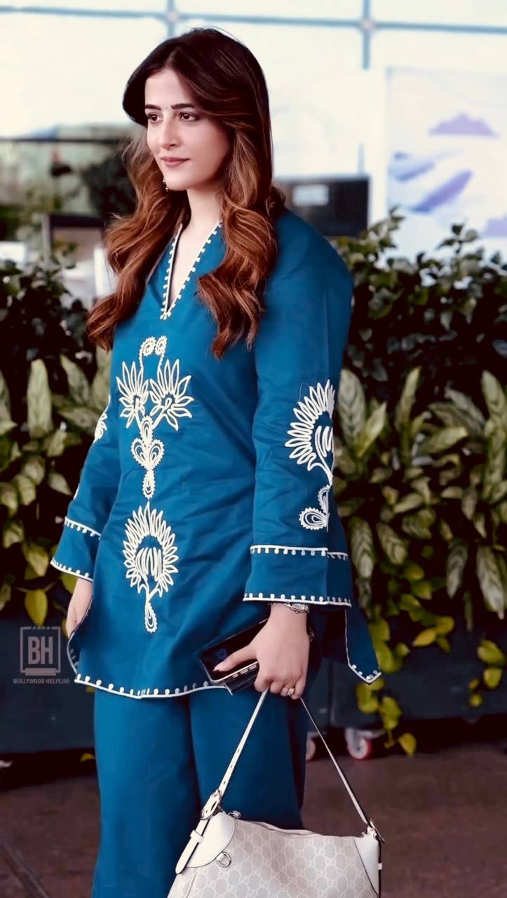 Blue Embroidered Rayon Co-ord Set