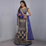 Blue Party Wear Sequins Embroidered Tapetta Lehenga Choli