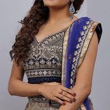Blue Party Wear Sequins Embroidered Tapetta Lehenga Choli