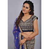 Blue Party Wear Sequins Embroidered Tapetta Lehenga Choli