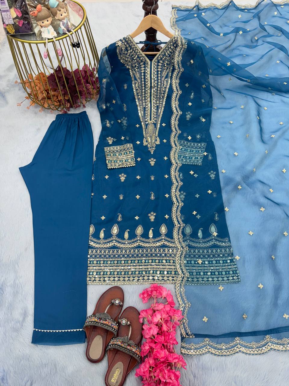 Blue Premium Designer Readymade Suit Set–Party Wear Collection