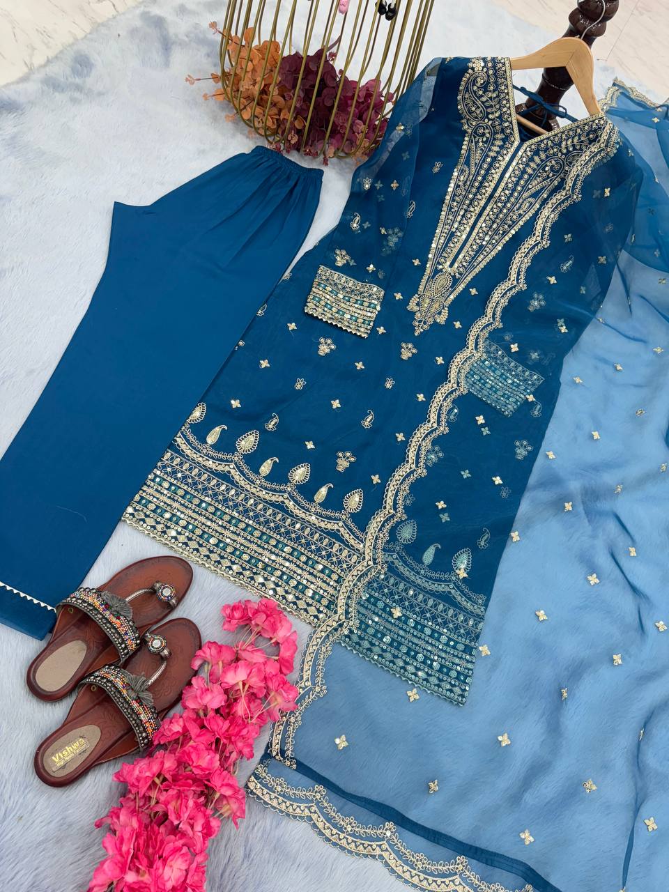 Blue Premium Designer Readymade Suit Set–Party Wear Collection
