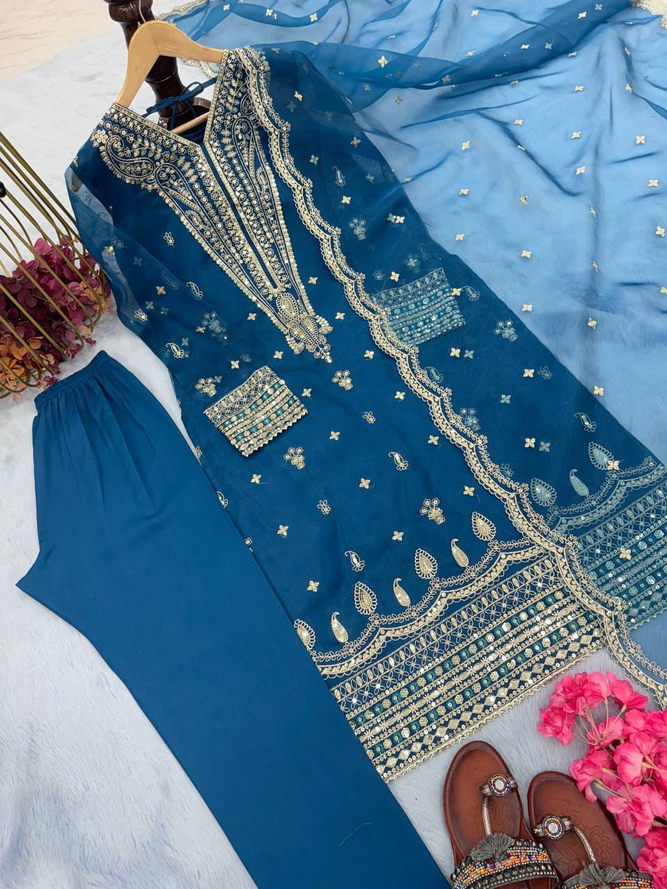 Blue Premium Designer Readymade Suit Set–Party Wear Collection