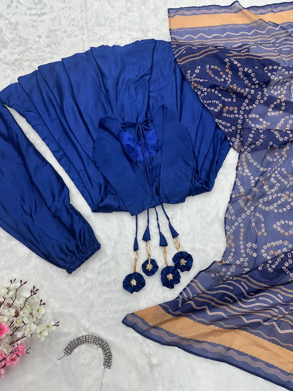 Blue Anarkali Set - Flame of Elegance