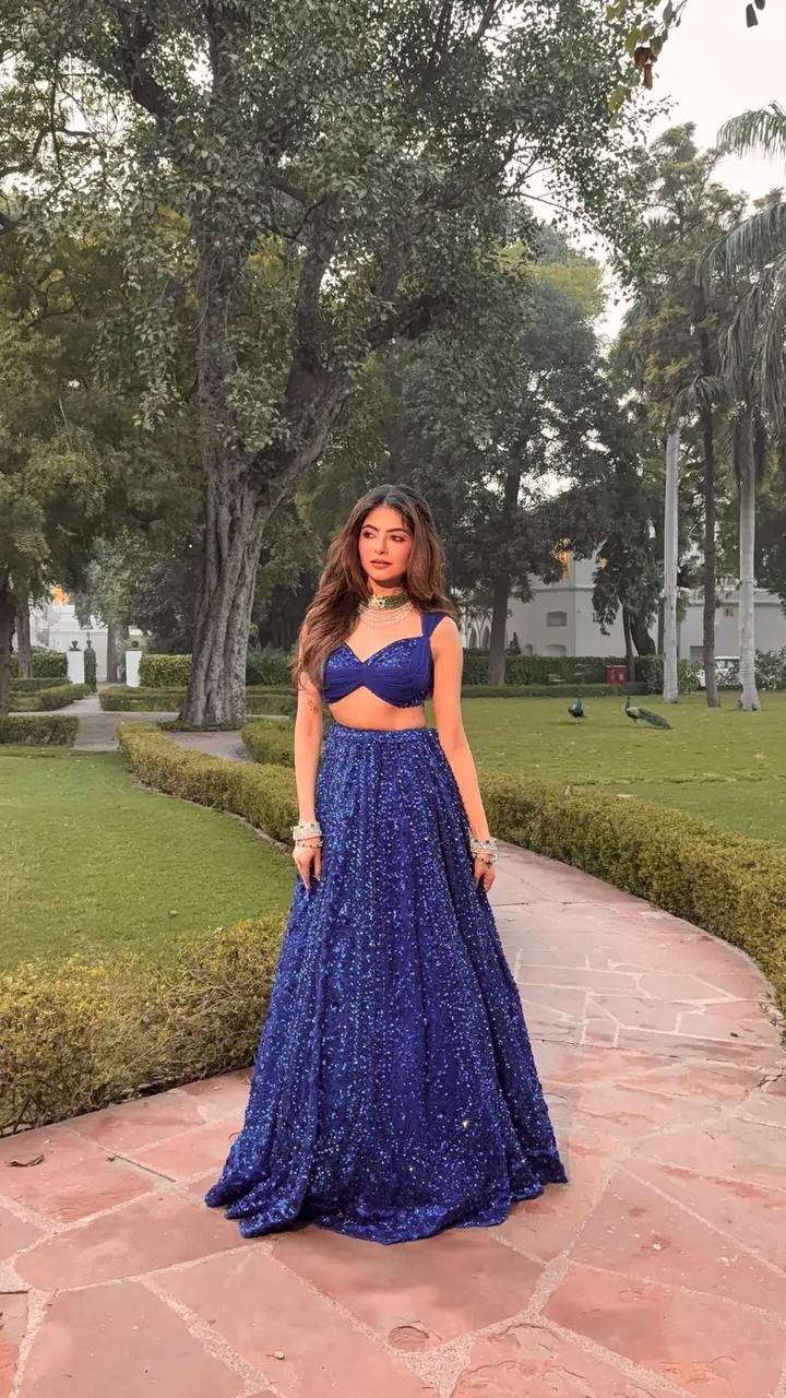 Blue Sequins & Dori Work Lehenga Choli