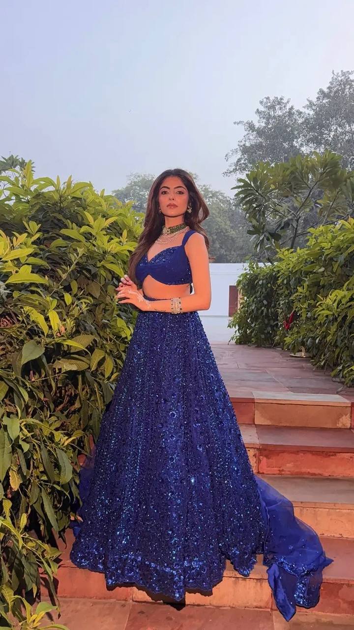 Blue Sequins & Dori Work Lehenga Choli