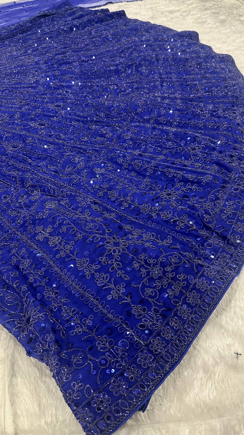 Blue Sequins & Dori Work Lehenga Choli