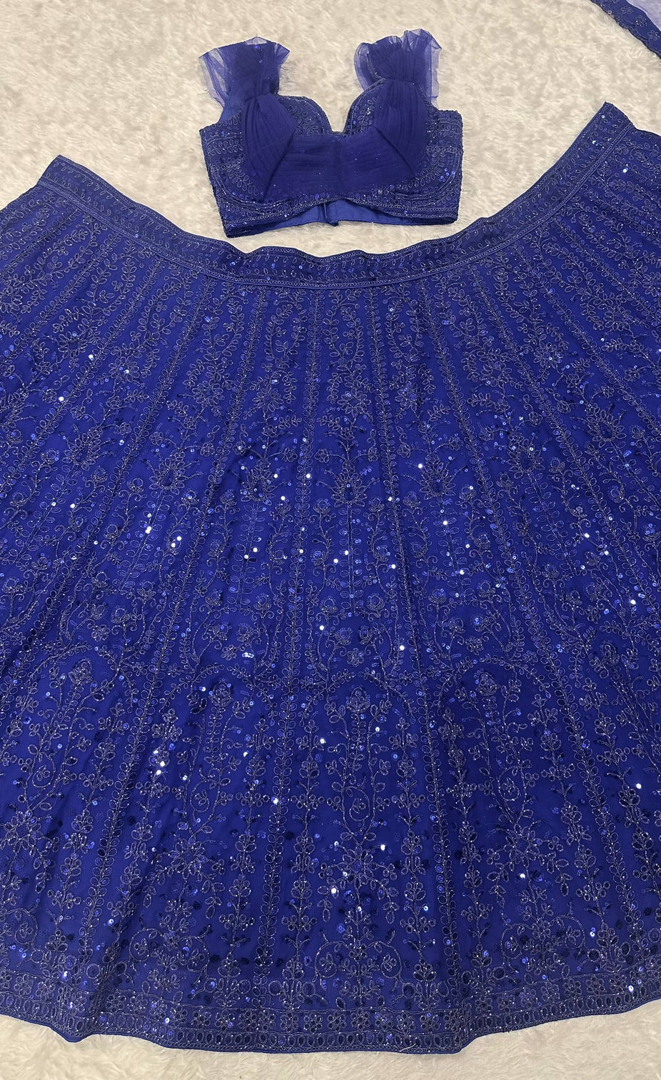 Blue Sequins & Dori Work Lehenga Choli