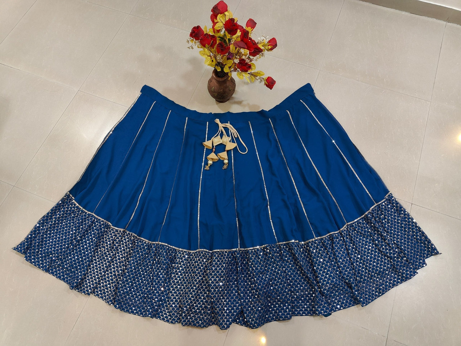 Blue Sequins & Zari Embroidered Lehenga choli