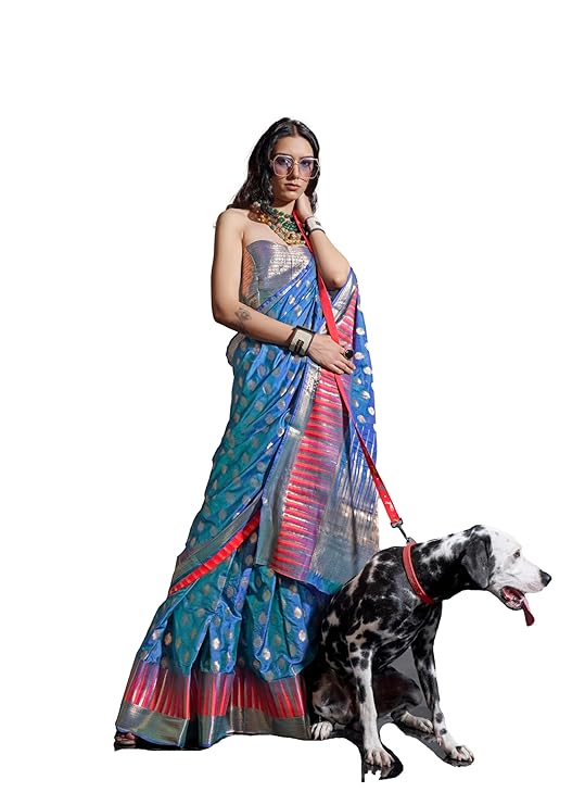 Blue Timeless Banarasi Blended Silk Saree with Intricate Design – Perfect for Grand Occasions