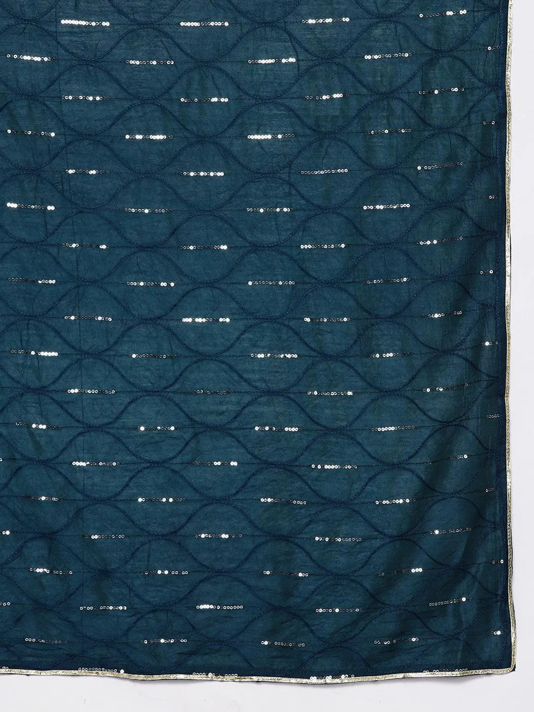 Mameraa Blue Yoke Design Straight Suit With Dupatta