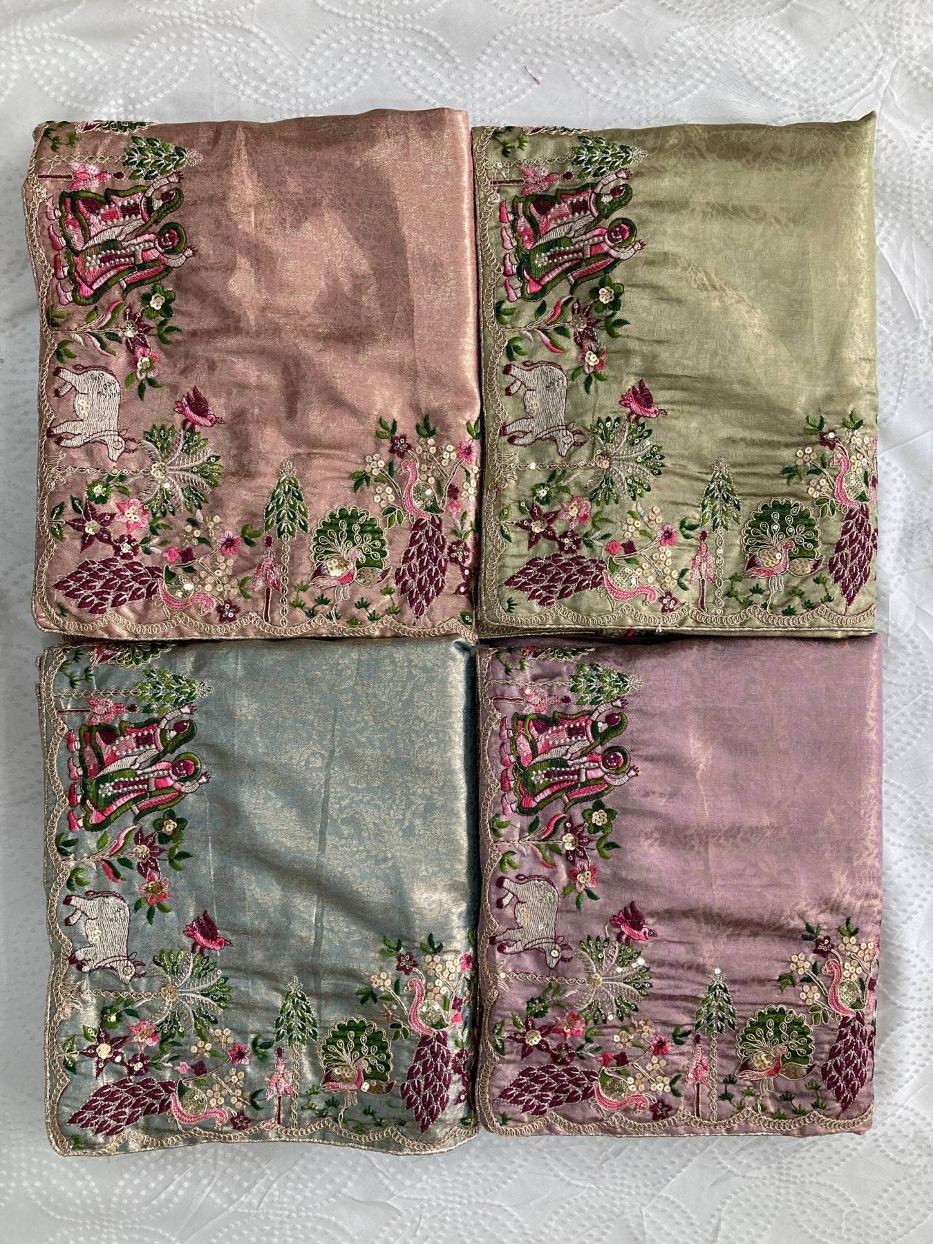 Blue Soft Silk Saree with Heavy Embroidered Blouse for Bridal Functions