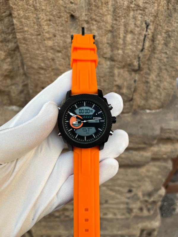 Branded Green Men's Watch Orange