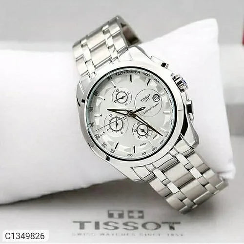 Branded White Dial Analog Quartz Chronograph Men's Watch