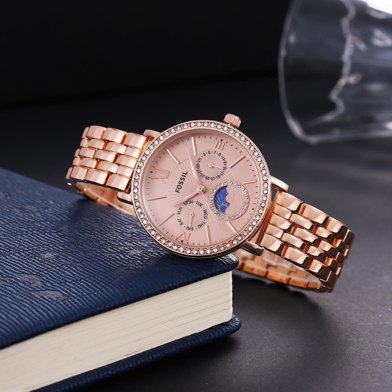 Branded Women's Chronograph Watch  Gold and Pink