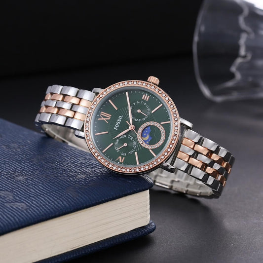 Branded Women's Chronograph Watch  Green Dial