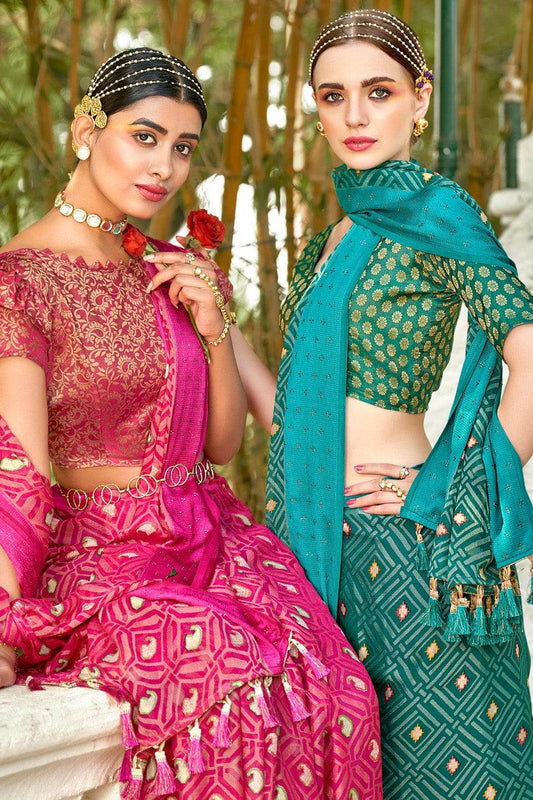 Punch Pink Brasso Saree