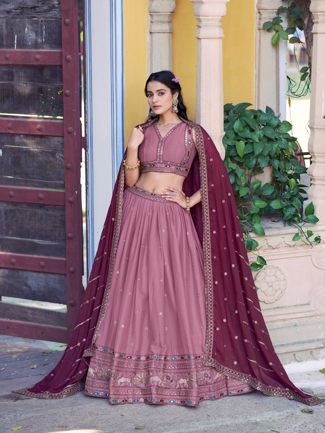 Traditional wear star georgette lehenga