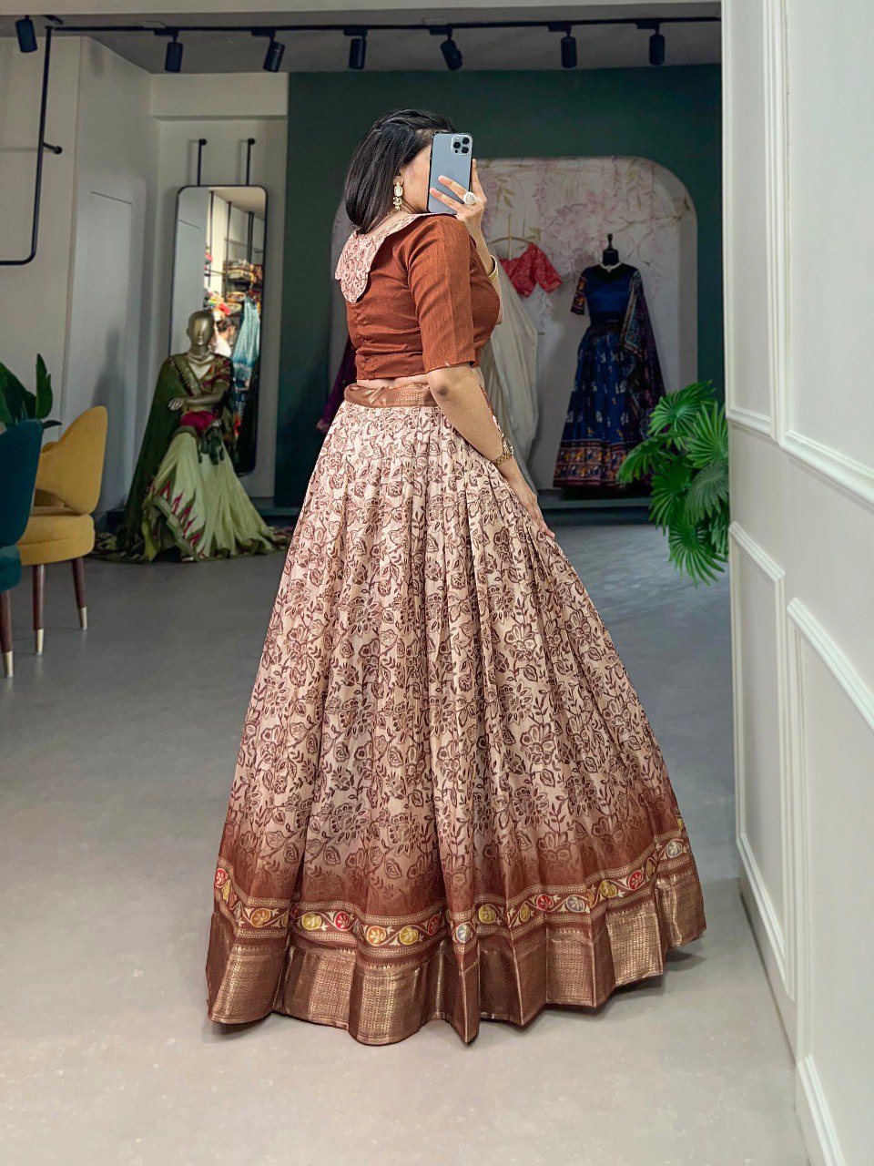 Captivating Brown Floral Co-ord Lehenga Set - Perfect for Weddings & Festive Occasions