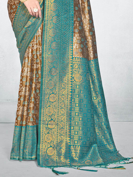 Blue Silk Saree With Blouse Piece