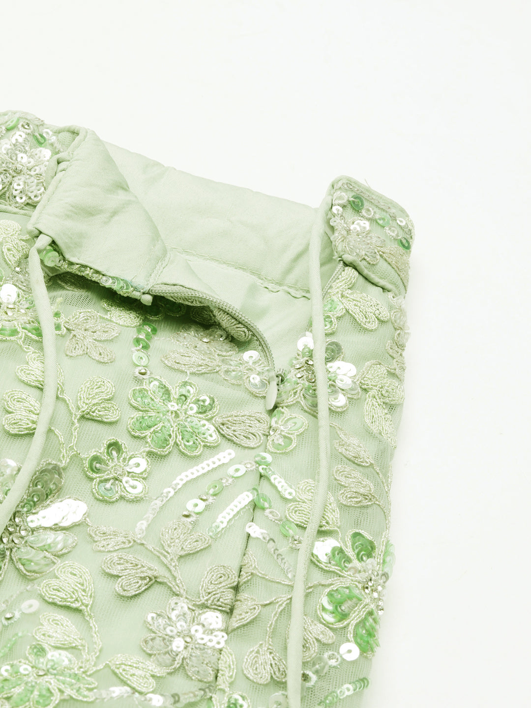 Captivating Lime Green Net Lehenga with Zari & Sequin Embroidery