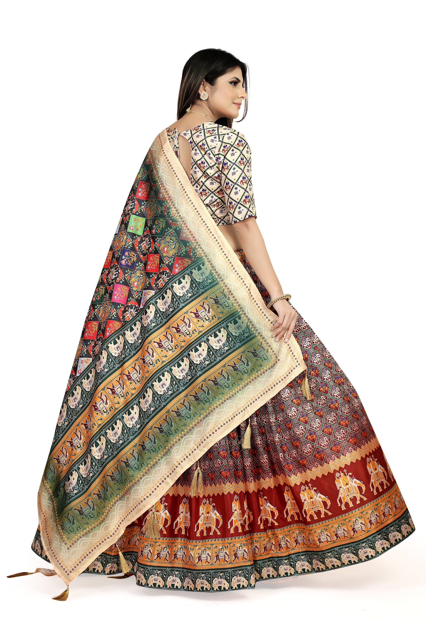 Captivating Multicolor Dola Silk Lehenga Choli - Perfect for Navratri Celebrations