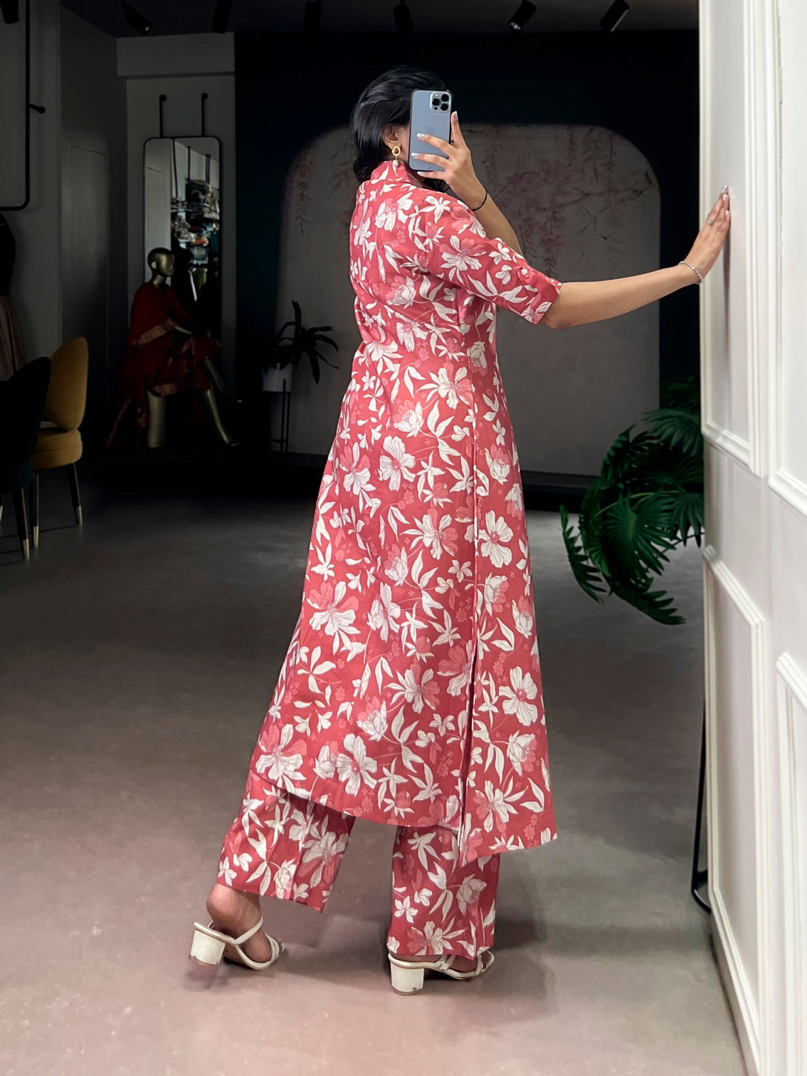 Carmine Printed Top & Bottom Set