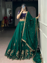 Rangoli Silk Lehenga Set with Thread Work