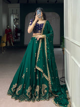 Rangoli Silk Lehenga Set with Thread Work
