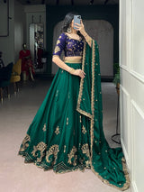 Rangoli Silk Lehenga Set with Thread Work