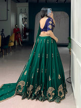 Rangoli Silk Lehenga Set with Thread Work
