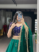 Rangoli Silk Lehenga Set with Thread Work