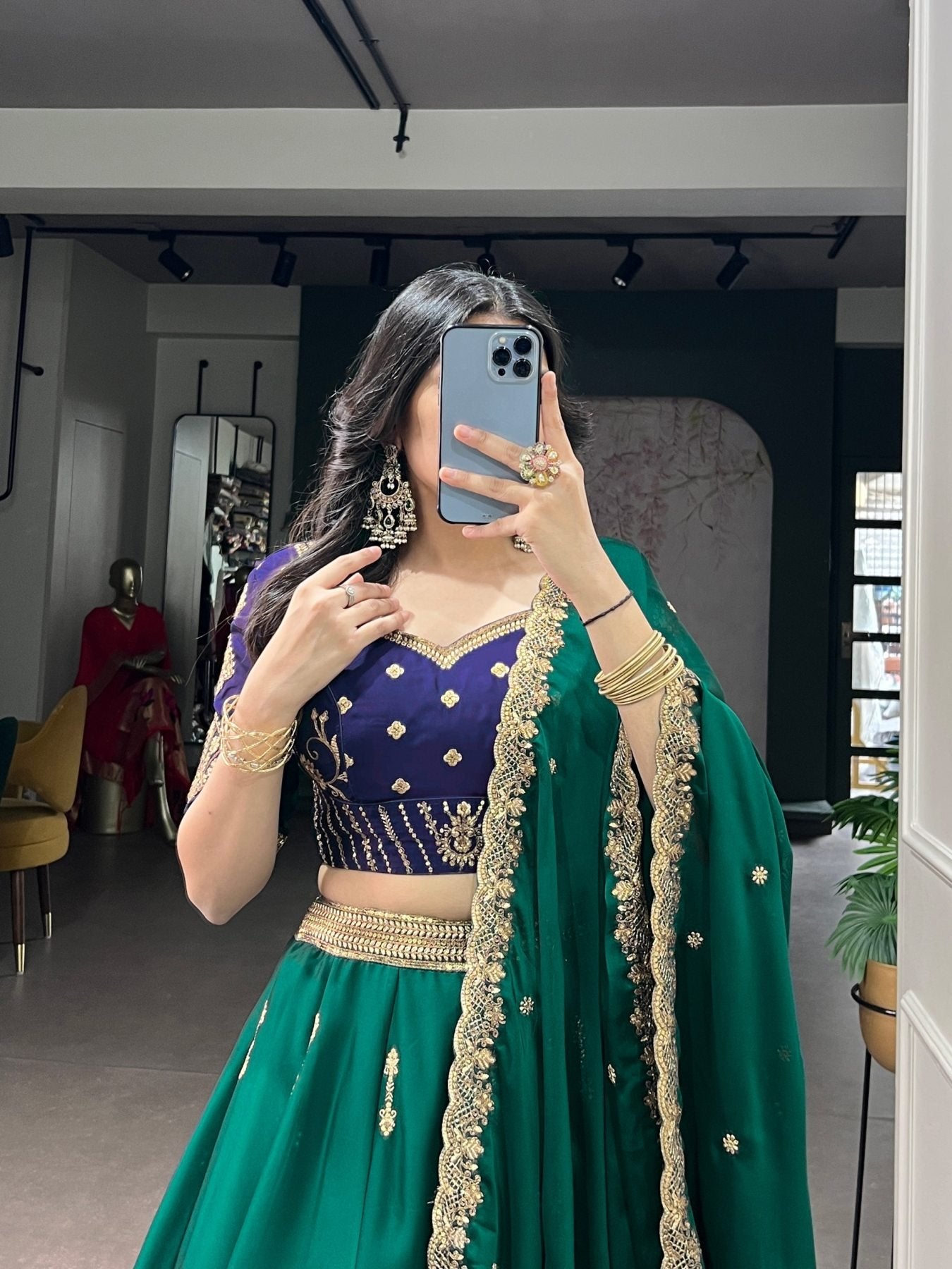 Rangoli Silk Lehenga Set with Thread Work