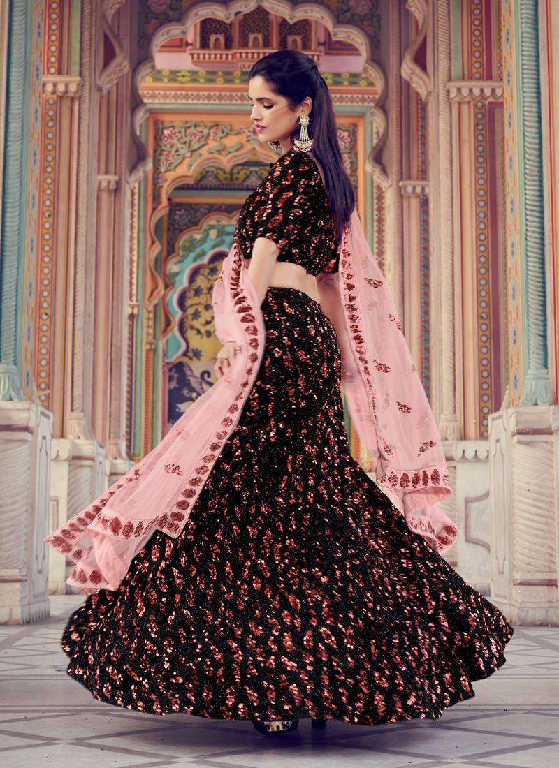 Charming Look Black Color With Soft Net Base Lehenga Choli