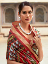 Charming Multi-Color Digital Printed Silk Saree With Blouse
