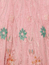 Charming Peach Embroidered Net Lehenga Choli With Dupatta