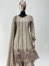 Chiku Elegant Chinon Embroidered Suit Set – Full Stitched
