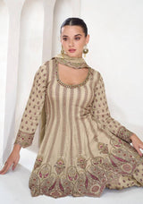 Chiku Elegant Chinon Embroidered Suit Set – Full Stitched