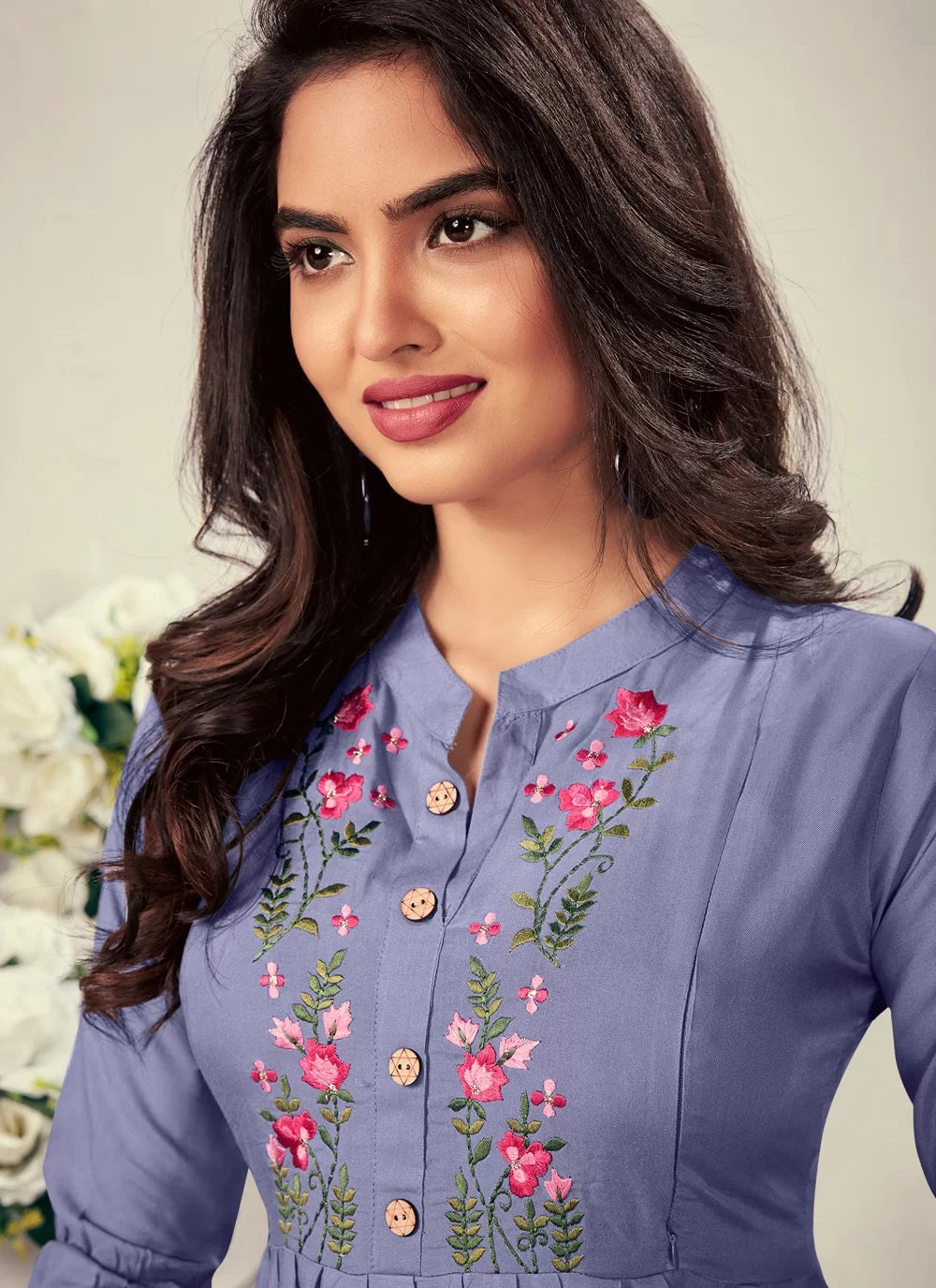 Comfortable heavy rayon feeding kurti with beautiful embroidery work