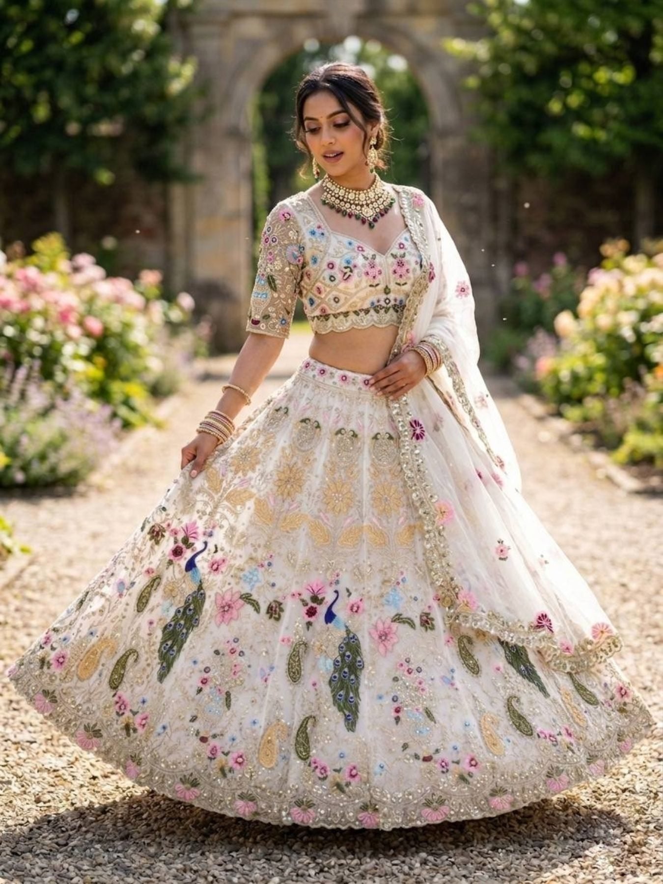 Organza Lehenga with Heavy Cut Work
